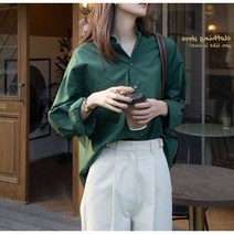 블란더스 루즈핏 데일리 단색 긴팔셔츠 내츄럴 긴팔 여름 레이어드 가을코디 데이트룩 나들이 베이직 일상