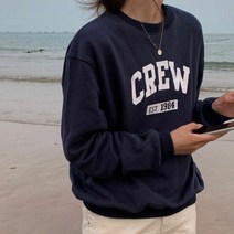 여자상의 캐주얼 여성 레터링 맨추맨 치셔츠 데일리 룩