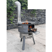 피자 화덕 가마솥 화롯대 주물 업소용 야외 화로 연통, 화로대-35cm (두께 1.5mm) 패키지1