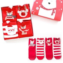 크리스마스 아동양말_빨간모자 친구들 4P세트(4세-12세)