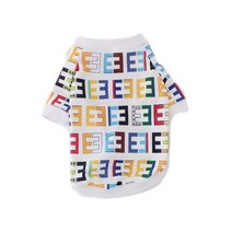 디자이너 프린트 개 옷 애완 동물 강아지 치와와 의류 소형견용 의상 레저 퍼그, M, White E