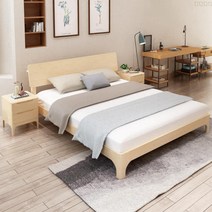 100% 소나무 가성비 원룸 자취생 diy 조립식 원목 침대 프레임 퀸 킹 사이즈, 원목(무칠) 세트 5cm 코코아 매트리스