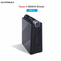 산업용 컴퓨터 PC chatreey amr08 미니 amd ryzen 9 5900hx 게임용 데스크탑 3x4k 출력 2xhdmi type-c 지원 2.5inch hdd nvme, 라이젠 9 5900hx 와이파이6, 우리를, 16g 램 512g SSD