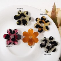 비즈아이 [6614-06]아크릴(꽃호피양고리) 23*25mm [1개], 호피브라운