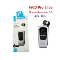 호환 Fineblue F920 Pro 휴대용 이어폰 블루투스 로터스 (와이어 포함) 무선 클립 (헤드셋 핸즈프리 버드 (, 10 Original box Silver
