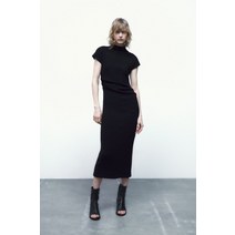 독일 자라 ZARA 개더 디테일 소프트 드레스 - 블랙