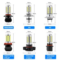 미등 전구 H8 H11 Led H16(JP) HB4 9006 HB3 PSX24W 흰색 주행 램프 5630 33SMD 6000K 2 개입, 02 H9, 03 RED