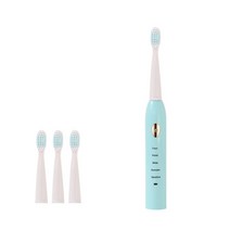 남성과 여성을 위한 음파 전동 칫솔 커플 가정용 미백 방수 칫솔 초음파 칫솔, 1 세트 블루