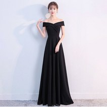 노라인 오프숄더 셀프웨딩드레스 이브닝 드레스 롱 원피스 5color