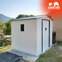 캐나다쉐드 조립식창고 MINI BASE2 PLUS 2.1x1.9m 1.23평형 미니창고 코스트코창고 마당창고 소형창고 농막 펜션 펜션창고 카페창고 제주도창고 야외창고 어린이집창고, 창고단품+무료배송