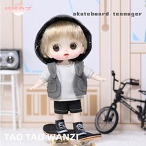 구체관절인형 구관인형 BJD DBS Bliyth 13cm 소년 소녀 인형 세트 20 움직일 수있는 관절 112 미니 ob11 인형 귀여운 표현과 일본 preppy 스타일 49, 4