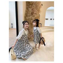 블루라밍 플라워맘커플원피스﻿ 엄마랑 아기랑 커플룩 원피스 모녀룩