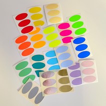 [파스텔서울] 타원형 스티커 40x20mm, 레드