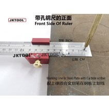 스테인레스 스틸 소재 눈금자 중지 스크라이빙 마킹 게이지 목공 도구 레이아웃, [01] Ruler stoper