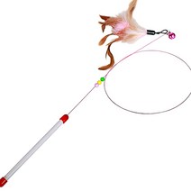 펫맨 고양이 냥이 장난감 와이어 낚시대 깃털 놀이 집고양이 펫토이 운동, 1개