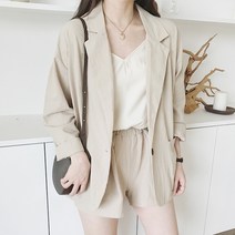 드레스날다 베이직 테일러드 린넨 자켓 상하세트(mset1096)