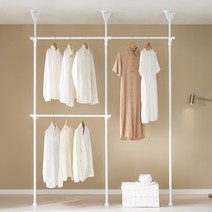 이지온 국민튼튼 EF-303 플랫 고정식 3단 행거, 화이트 플랫 행거 EF-303