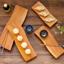 물결무늬 원목 스시보드 나무 초밥 플레이팅 접시, 대35cm