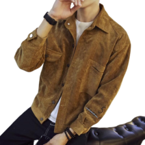 Baocn 남자 코듀로이 재킷 봄가을 카고 코트 23903