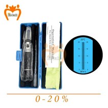 휴대용 굴절계 설탕 당도 010 측정기 상자 도구 비중계 농도 테스터 포함, 0-20 브릭스, 01 020