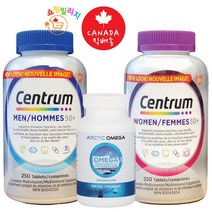 CENTRUM 캐나다 센트룸 50+ 실버맨&실버우먼 멀티/종합영양제 250정-2병(하프씰오일 프리미엄 정제 오메가3 60정 무료증정!!-캐나다 내수용)