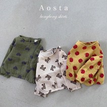 아오스타 봉봉셔츠 유아가을티 등원룩 데일리티셔츠 아기티