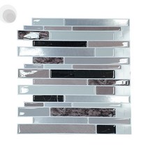 긴 벽돌 시트지 입체 블랙 그레이 브라운 쓰리톤 붙이는 타일 스티커 포인트 데코타일