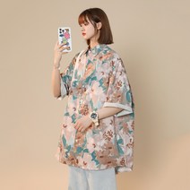 회색반팔셔츠 여름 클래식 부스지다 꽃 만판 에어매쉬 와이드 루즈핏 와이셔츠 XZ5182 CY87P40 4995834280