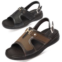 이피탑 발편한 4cm 쿠션 남성 캐주얼 가죽 스트랩 샌들