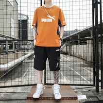 스포츠 반바지 트레이닝set 남자 여름 캐쥬얼 와이드 루즈핏 반팔 한세트 코디 트렌드 2360163394