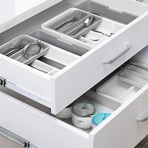 공간 활용도 극대화 3단 커트러리 주방 식기 정리 보관함 세트, 1개, 기본