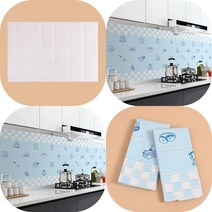 마트498 푸드 주방타일시트지(90x60m) 2p 오염방지 방염필름 가스레인지벽 씽크대타일 기름튀김방지 키친후드 씽크