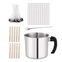 1PCS 녹는 냄비 100PCS 촛불 심지 100PCS 촛불 심지 스티커 1PCS 스푼 10PCS 심지 홀더가있는 DIY 양초 만들기 양초, 다중, 다중, 스테인레스 스틸