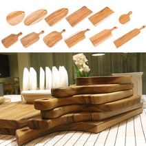 오토데코 천연 원목도마 티크 항균도마 플레이팅보드, 티크원목도마:손잡이형A