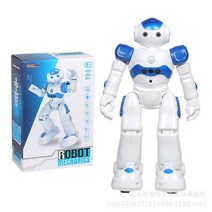RC 로봇 지능형 프로그래밍 원격 제어 장난감 바이브 휴머노이드 선물 생일, [01] blue