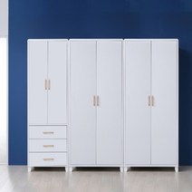 [플레인홈] 달튼 3서랍 장롱세트 도어형 2200 A타입, 상세 설명 참조