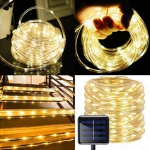 태양광정원등 태양광 100 LED 호스 조명등 장식 트리등 와이어 튜브 줄 조명 야외 태양열 등 정원등, 태양광100LED호스조명등(노란빛)