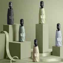 예쁜 파스텔 자외선차단 5단 암막 휴대용 자동 우산