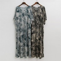 강물처럼 빅사이즈사랑해요 9742L105 하와이 루즈 롱원피스 GR (6960055)