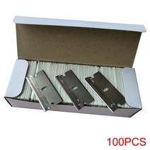 cngzsy 100pcs 면도날 안전 스크레이퍼 접착제 나이프 유리 클리너 교체 탄소강 블레이드 세라믹 자동차 라벨 리무버 e13, 100pcs 금속
