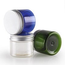 크림용기 PET 알루미늄 실버캡 50g 100g 150g, 녹색용기