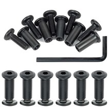Xrfoiniu 100세트 M6x35mm 블랙 바인딩 포스트 나사 고정 나무 인서트 볼트 리벳 소켓 캡 연결 육각형 드라이브 M6 너트 배럴 키트 육각 렌치 2개 USA 미국, 50, M6x20mm