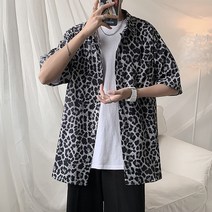 레오파드 리듬 반팔셔츠 남녀공용