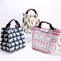 도시락가방 보냉 물병 에코백 음료 보온가방 린넨소재, 핸드메이드