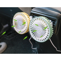 차량용 에어 써큘레이터 LED 송풍구 유선 선풍기 F406, 화이트