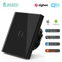 자동차스위치 BSEED Zigbee 벽 조명 스위치 터치 스크린 1/2/3Gang Smart Life Google Alexa No Neutral Wi, 01 Wifi 1Gang Black_01 Zigbee