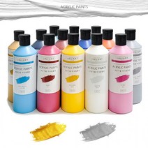 발색좋은 아크릴물감 대용량 전문가용 500ml 취미 화방, 500ml_핑크