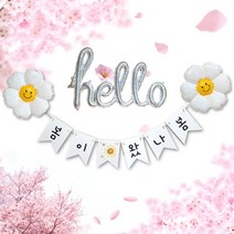 데이지 꽃 풍선 가랜드 봄 축제 꽃놀이 장식 소품 세트, 02. 꽃길만 걷자 2종 세트