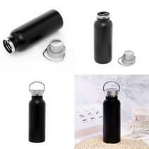 요비월드 이중스텐 손잡이보온병 500ML 블랙 커피보온병 자전거보냉물통 요가텀블러