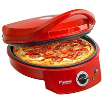 Bestron APZ400 전기 피자 오븐 피자 메이커 최대 230°C 상단 및 하단 가열 홈메이드 또는 냉동 피자 타르트 플랑베 키시 또는 랩 최대 Ø 27cm 1.8와트 색상: 빨간색 -18307, 검은색